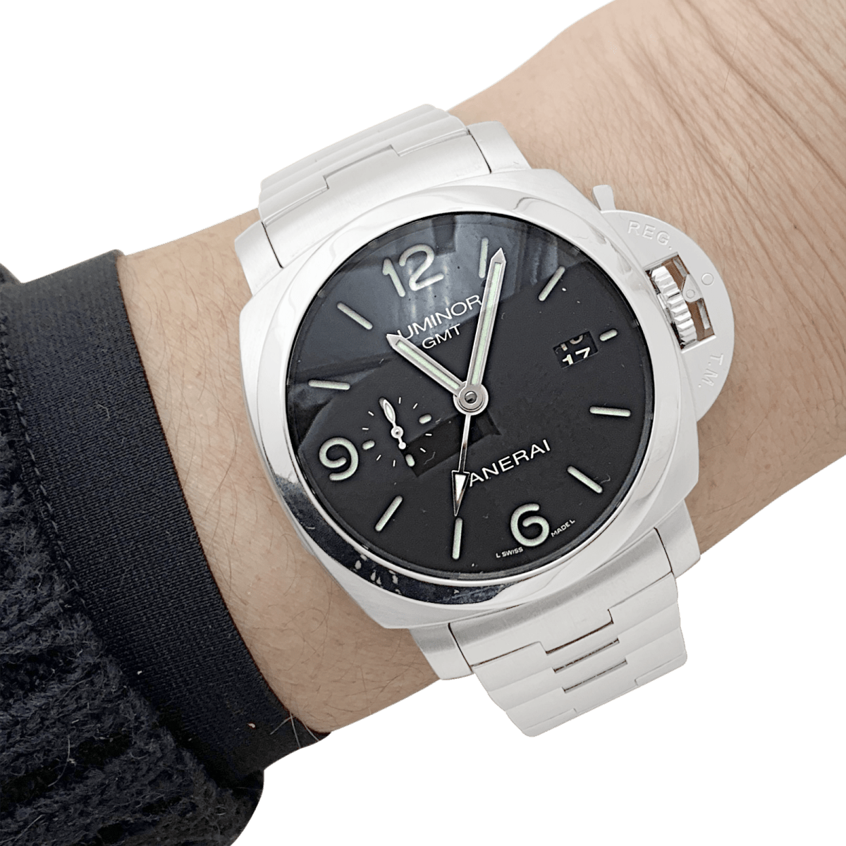 Montre Panerai "Luminor GMT" acier. - Maison Eloe