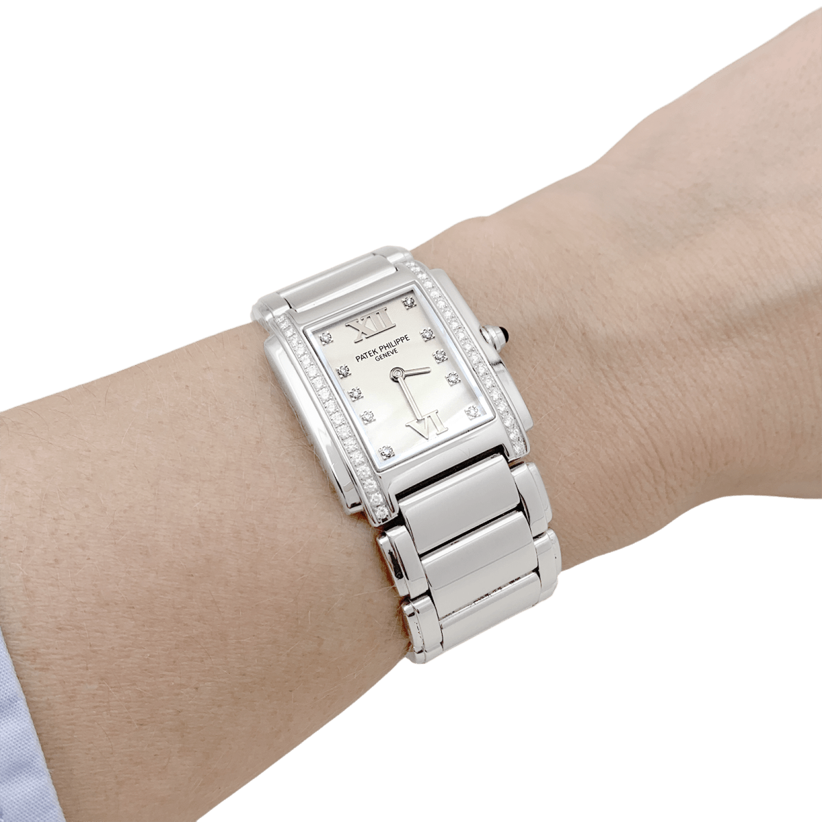 Montre Patek Philippe "Twenty - 4" acier, diamants. - Maison Eloe