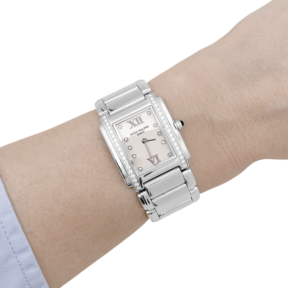 Montre Patek Philippe "Twenty - 4" acier, diamants. - Maison Eloe