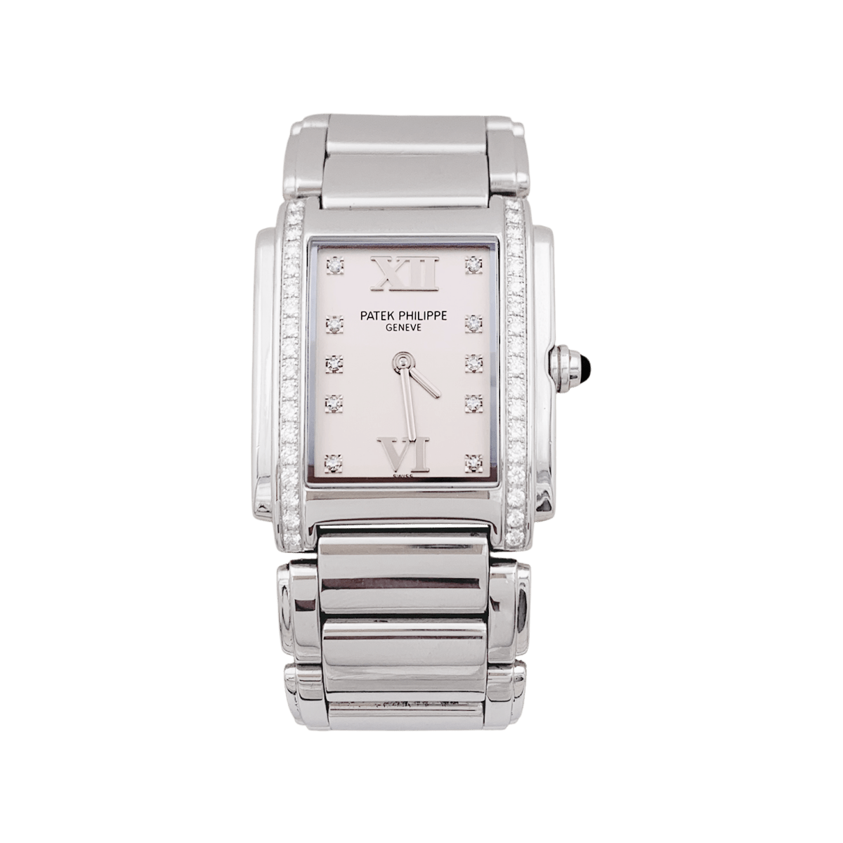 Montre Patek Philippe "Twenty - 4" acier, diamants. - Maison Eloe