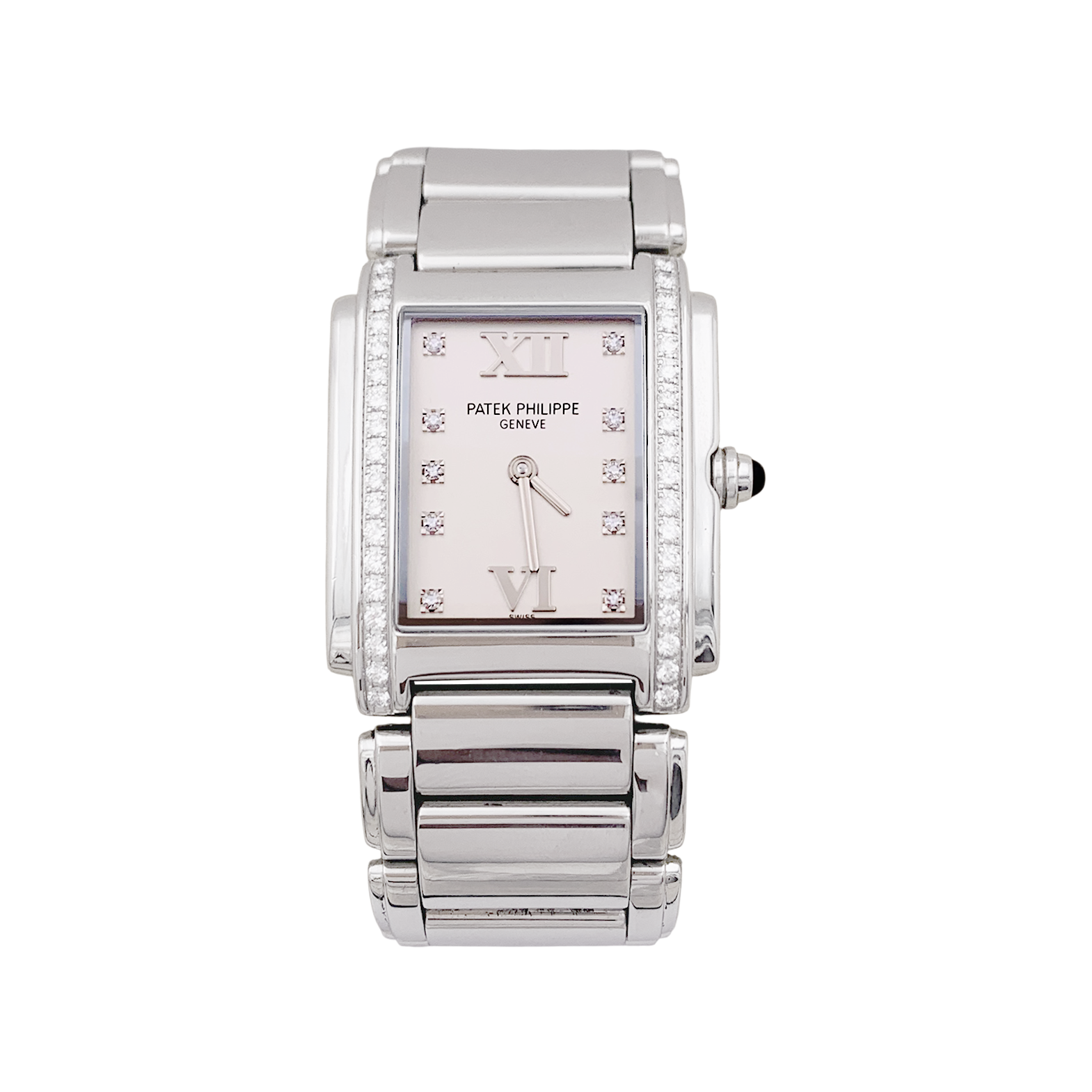 Montre Patek Philippe "Twenty-4" acier, diamants.