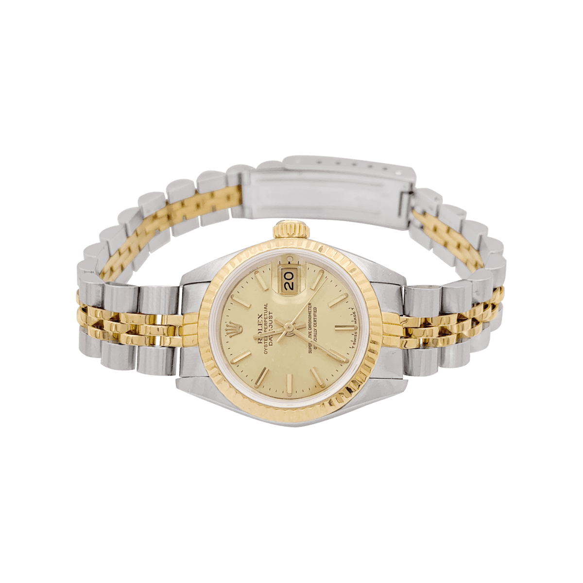 Montre Rolex "Oyster Perpetual Datejust" 69173 acier, or Vintage - Maison Eloe