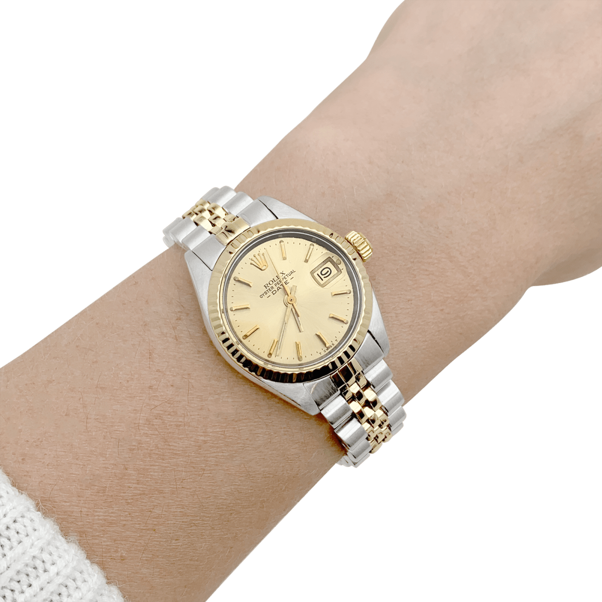 Montre Rolex "Oyster Perpetual Datejust" vintage acier, or. - Maison Eloe