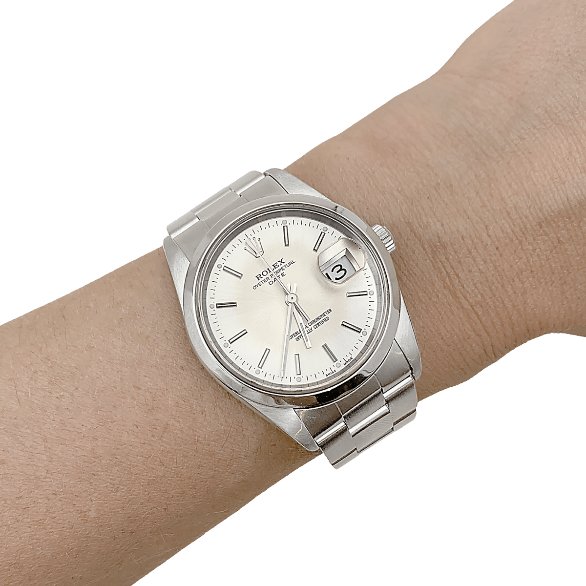 Montre Rolex, "Oyster Perpetual Date", acier. - Maison Eloe