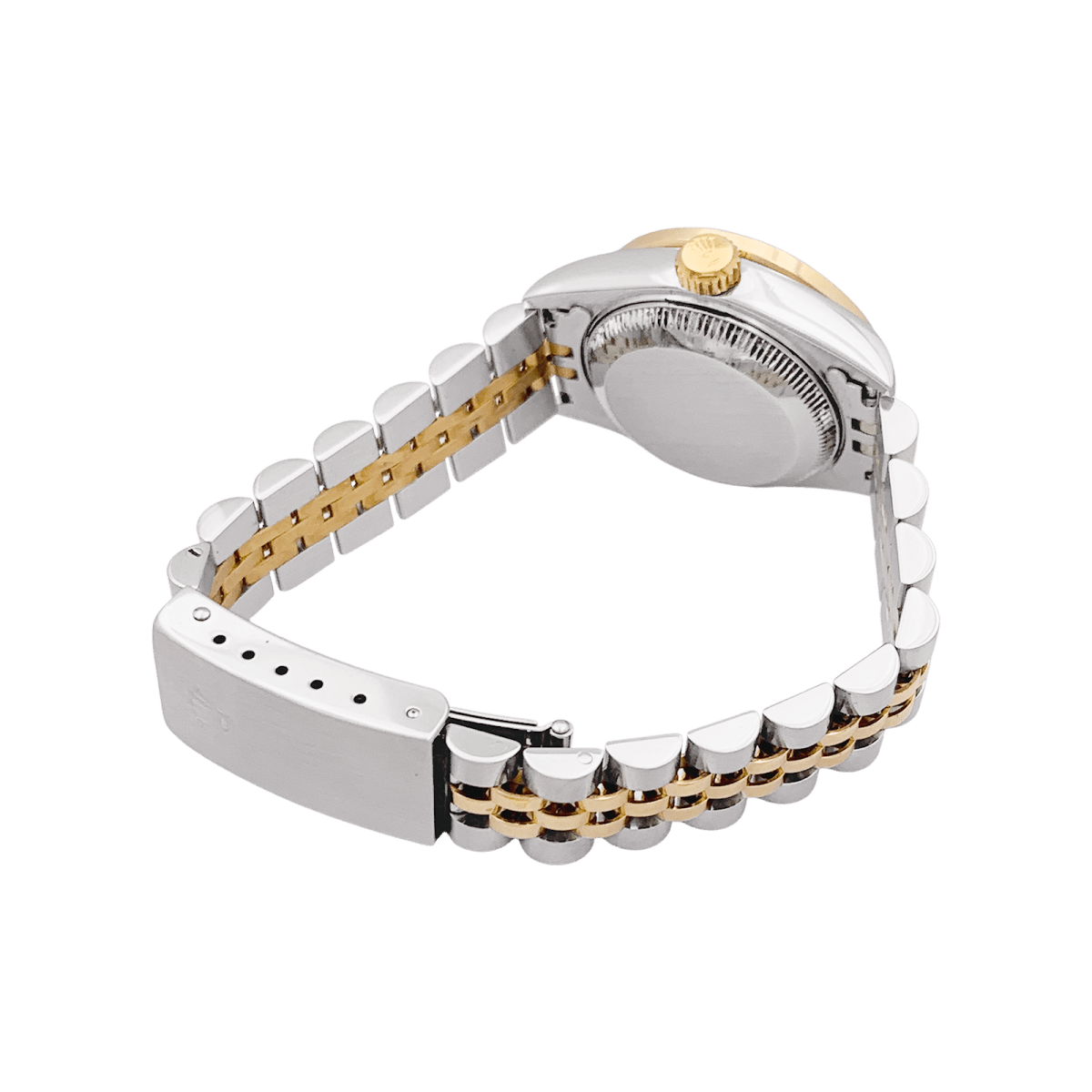 Montre Rolex, "Oyster Perpetual Datejust", or jaune, acier, diamants. - Maison Eloe