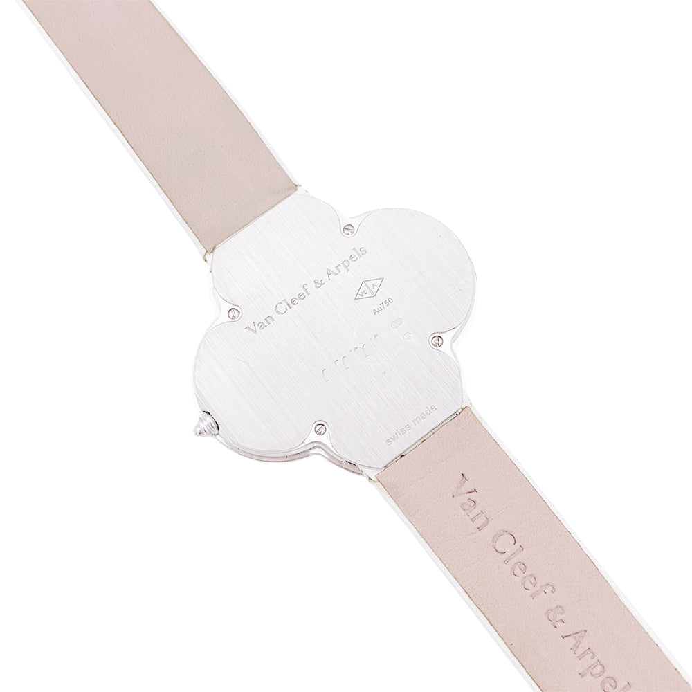 Van Cleef &amp; Arpels watch, "Alhambra", white gold, diamonds.