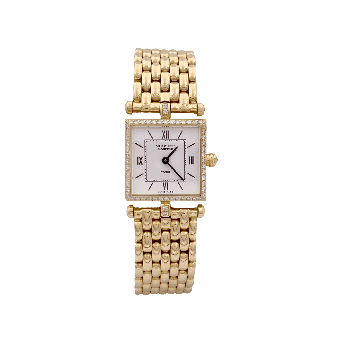 Montre Van Cleef & Arpels, "Classique", or jaune et diamants. - Maison Eloe