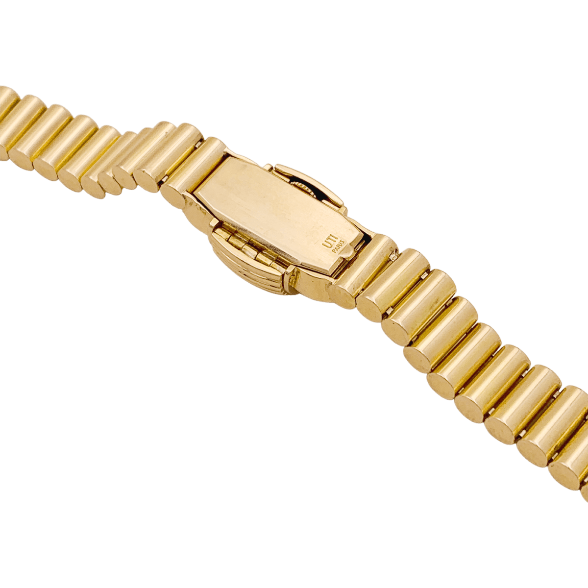 Montre vintage secrète UTI, or jaune et diamants. - Maison Eloe