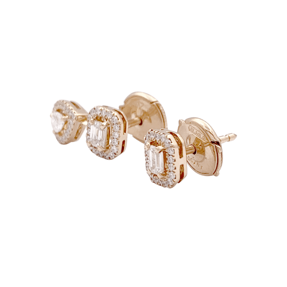 Paire de puces d'oreilles Messika, collection "My Twin", or rose et diamants - Maison Eloe