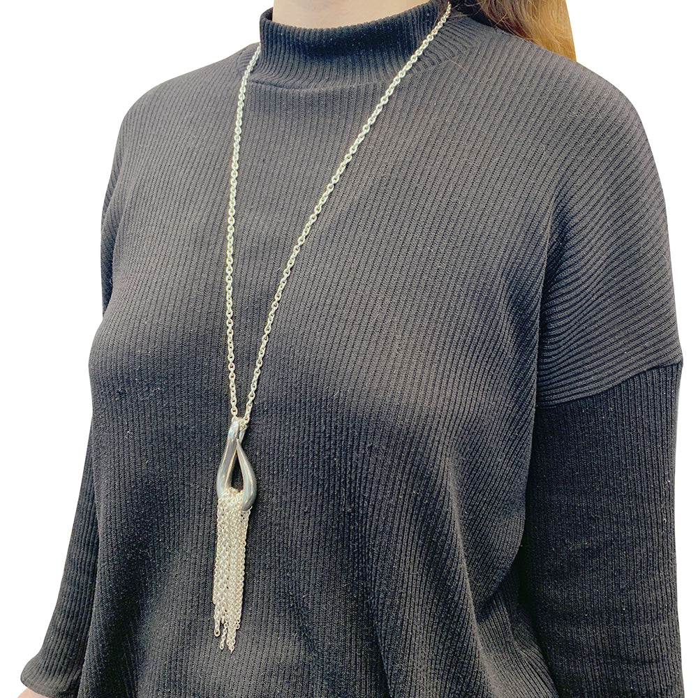Hermès "Licol" silver necklace.