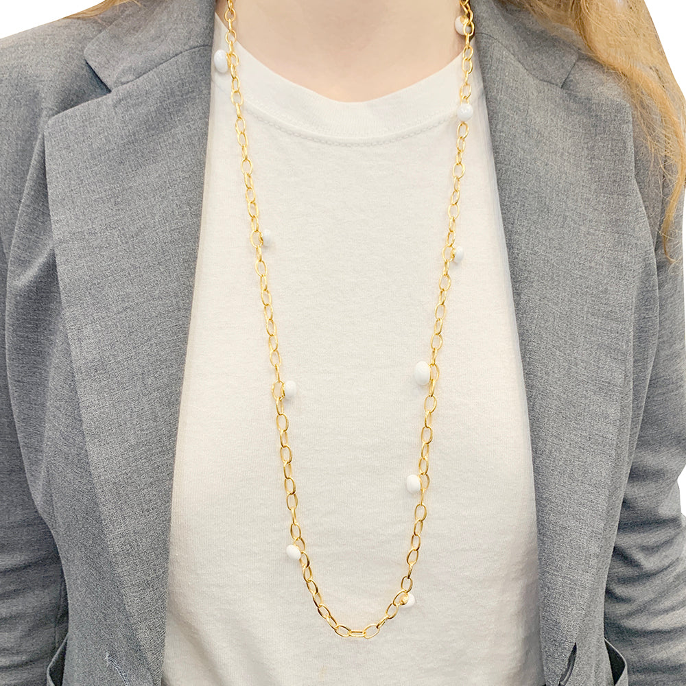 Pomellato necklace, "Capri", rose gold, white ceramic.