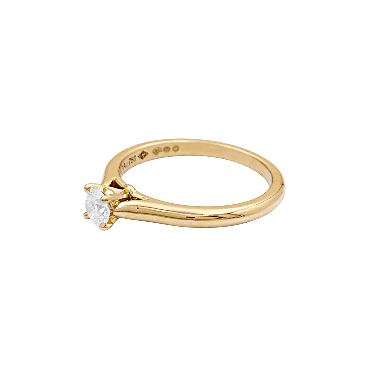 Solitaire Cartier,"1895", or jaune, diamant. - Maison Eloe