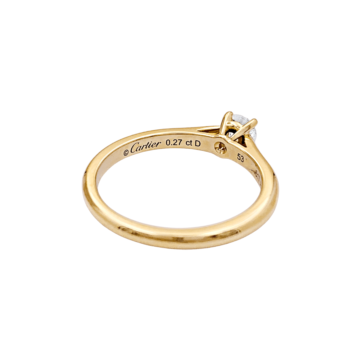 Solitaire Cartier,"1895", or jaune, diamant. - Maison Eloe