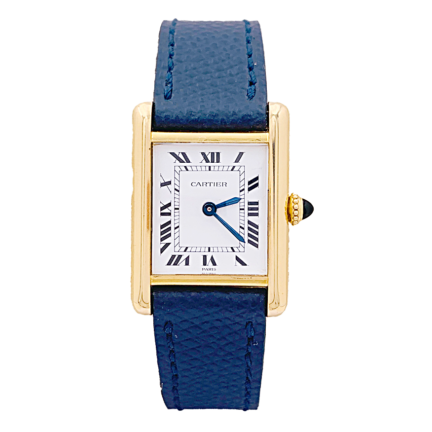 Montre Cartier, "Tank Louis Cartier", or jaune.