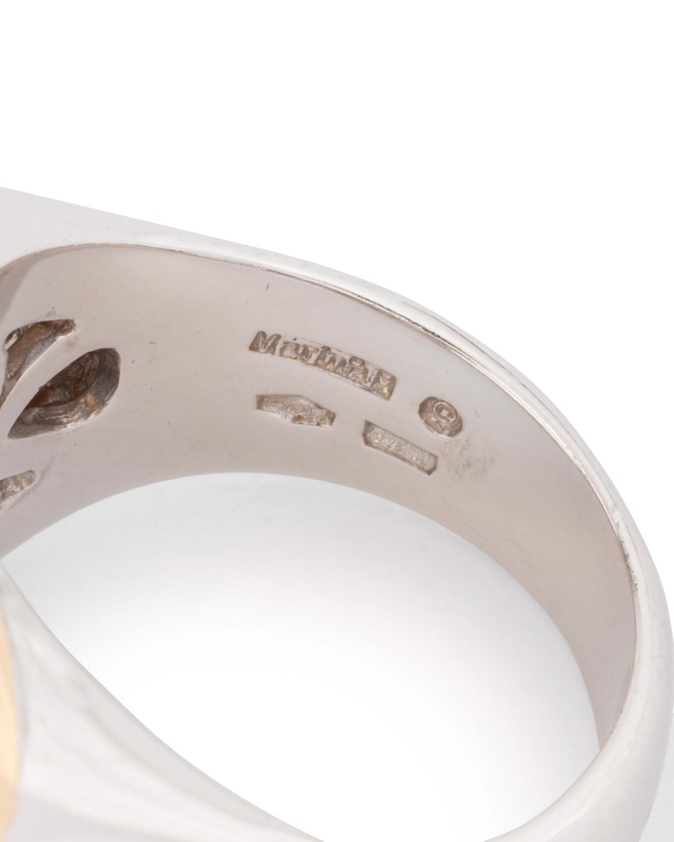Marina B, yellow and white gold cocktail ring, citrine, topaz