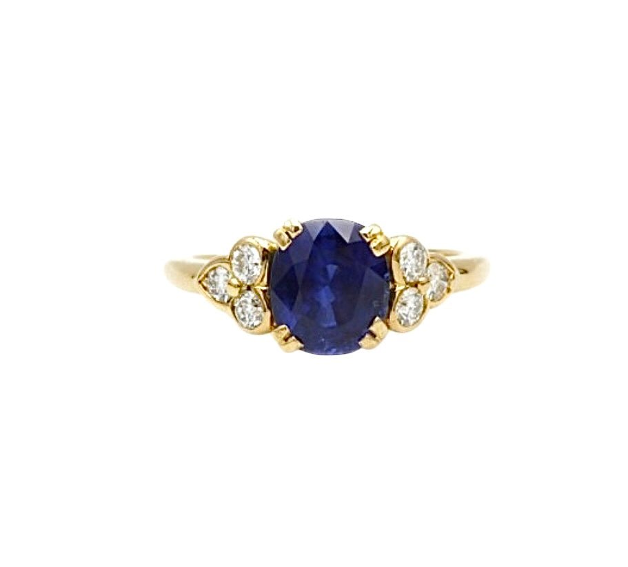 Mellerio bague or jaune 18K et saphir de Ceylan - Maison Eloe