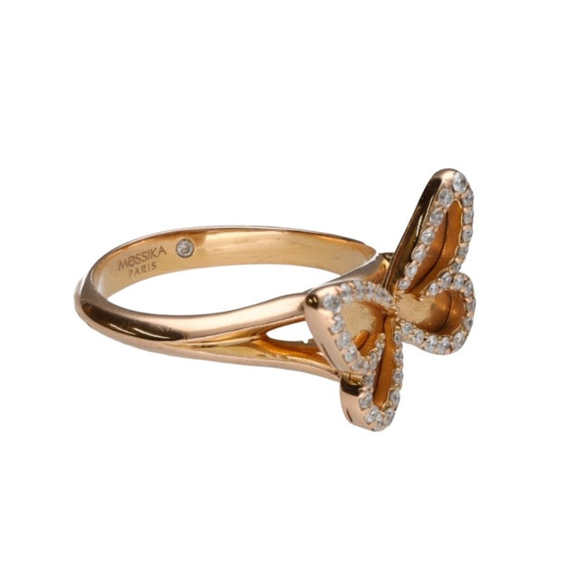 Messika, "Butterfly" ring in 18K rose gold and diamonds