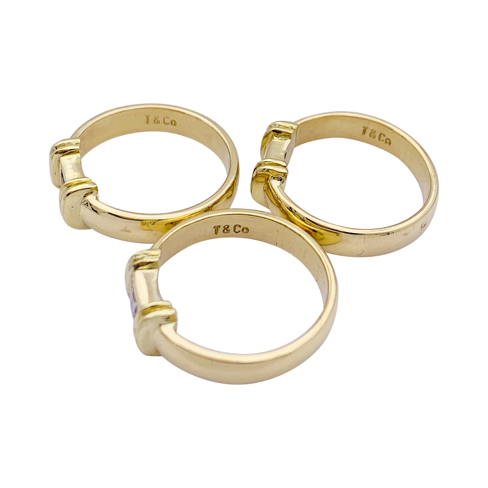 Tiffany &amp; Co. rings, yellow gold, ruby and diamond.