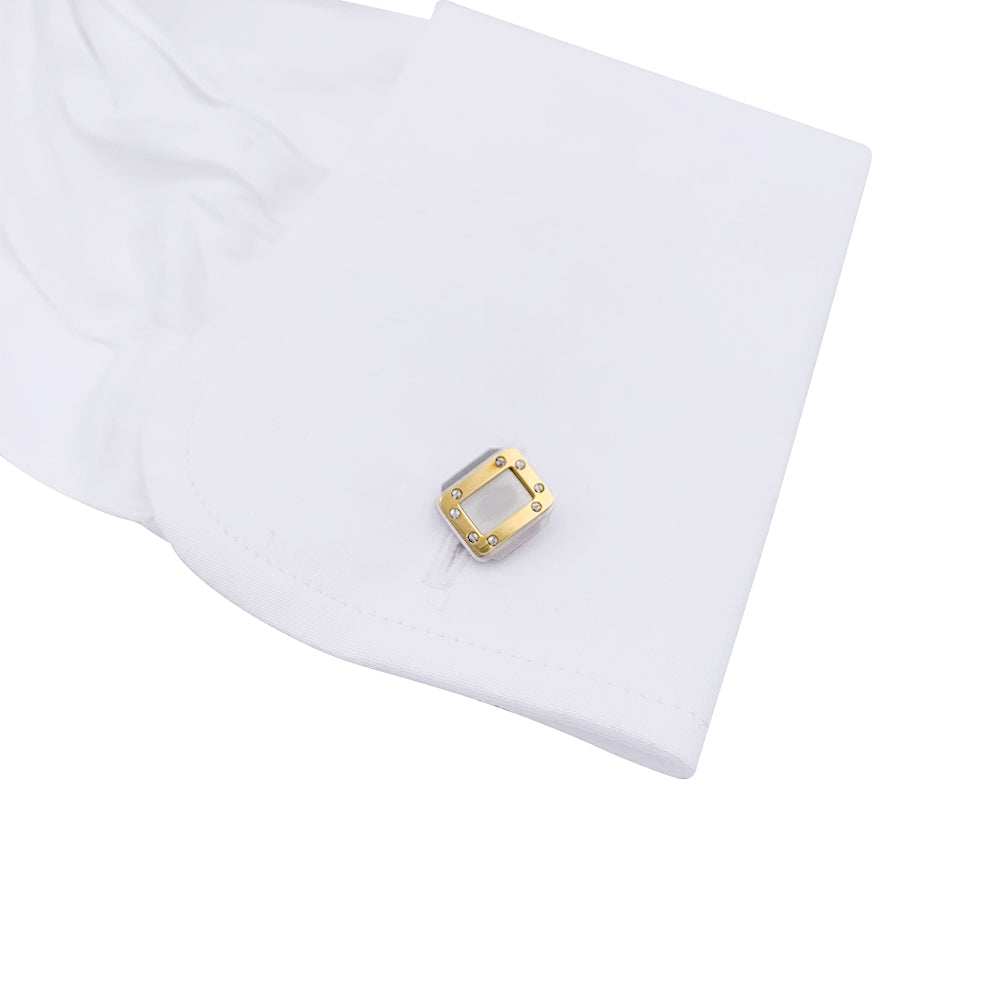 Cartier cufflinks, "Santos Dumont", gold and steel.