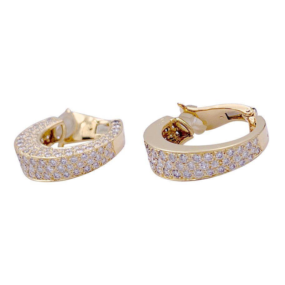 Clips d'oreilles O.J Perrin "Arena", or jaune, diamants. - Maison Eloe