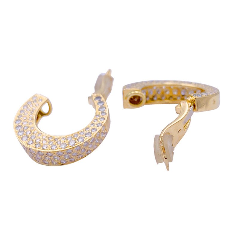 Clips d'oreilles O.J Perrin "Arena", or jaune, diamants. - Maison Eloe