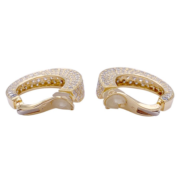 Clips d'oreilles O.J Perrin "Arena", or jaune, diamants. - Maison Eloe