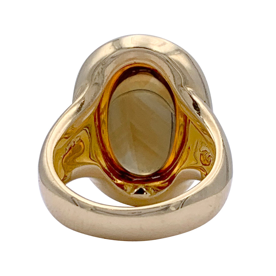 Bague Cartier, "Baignoire", or jaune, citrine.