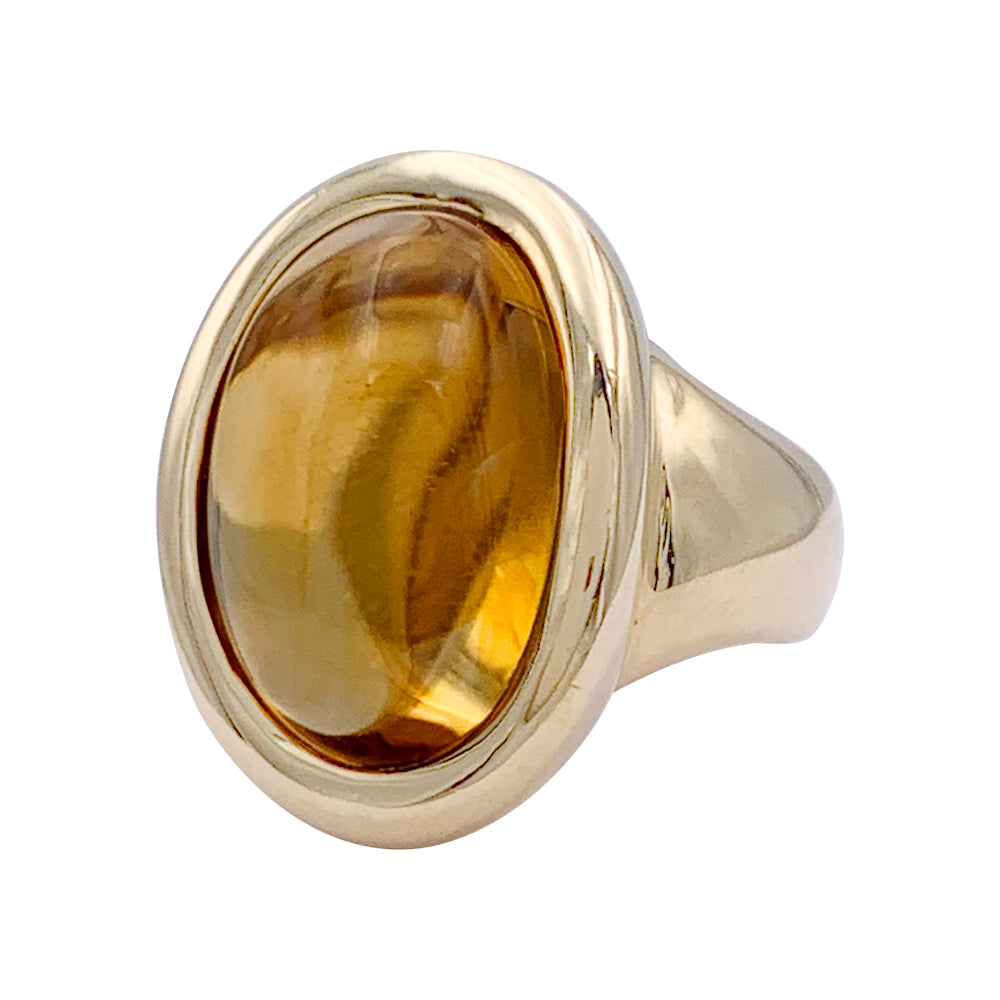Bague Cartier, "Baignoire", or jaune, citrine.