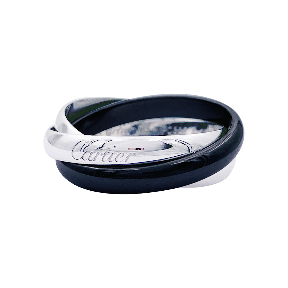 Cartier ring, "Trinity", white gold and black ceramic.