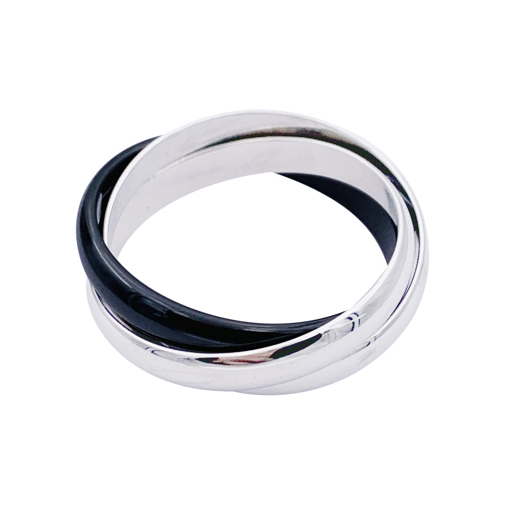 Cartier ring, "Trinity", white gold and black ceramic.
