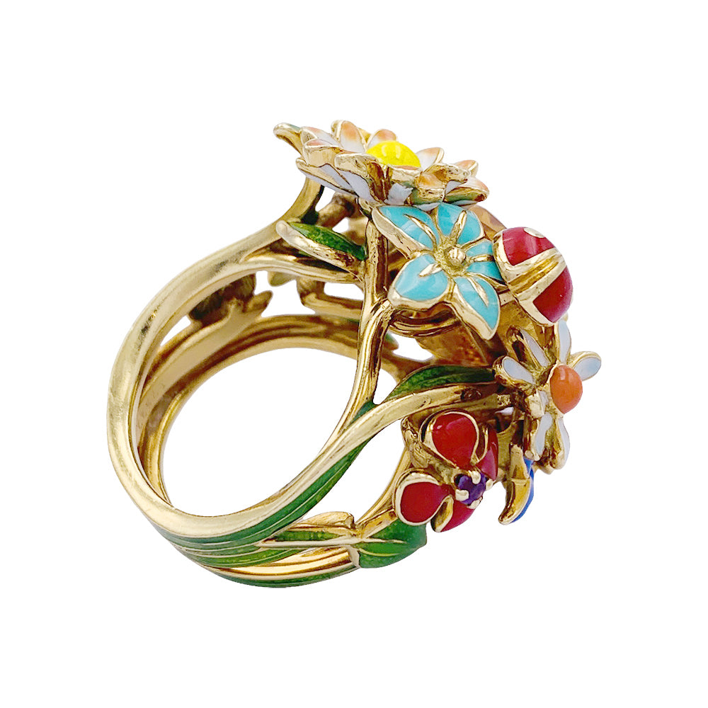 Dior ring, "Diorette", citrine, lacquer, yellow gold.