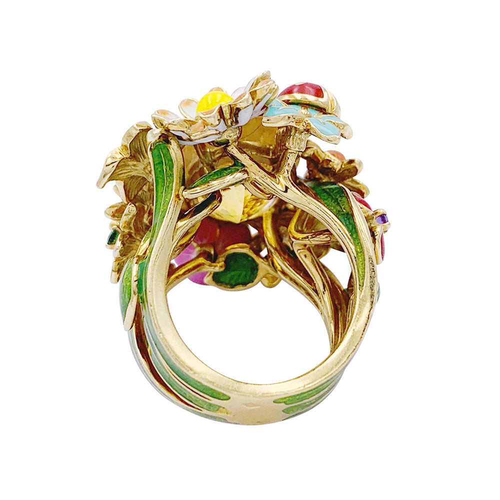 Dior ring, "Diorette", citrine, lacquer, yellow gold.