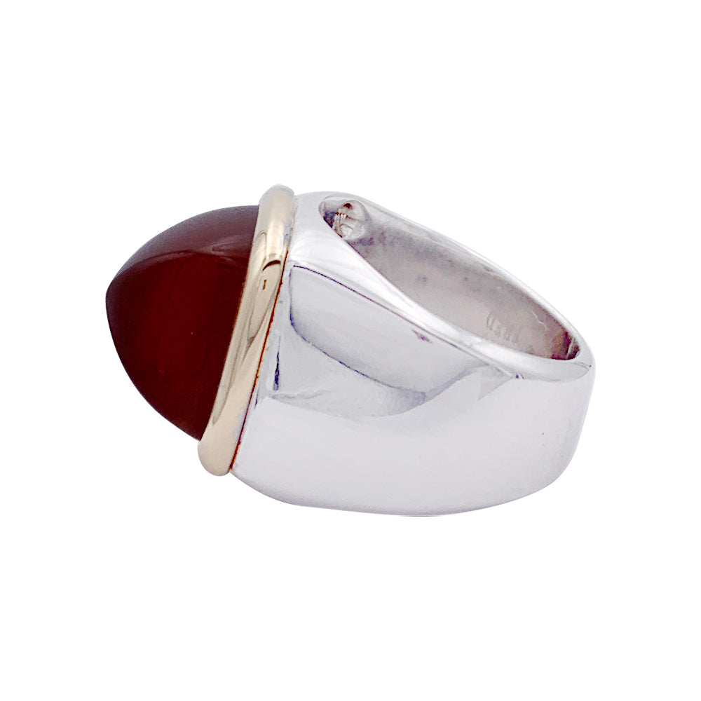 Fred ring, "Pain de Sucre", two golds, carnelian.