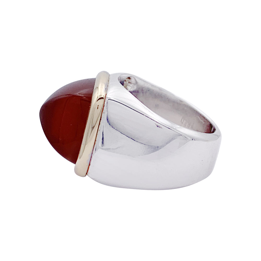 Fred ring, "Pain de Sucre", two golds, carnelian.