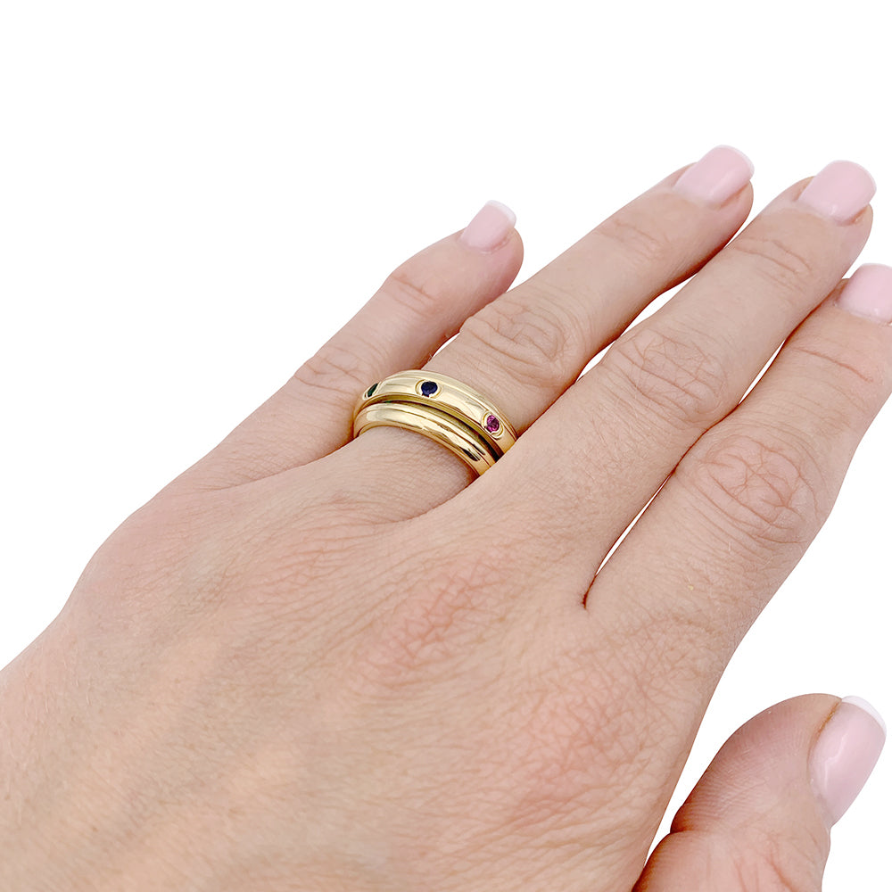 Piaget ring, "Possession", yellow gold, colored stones.
