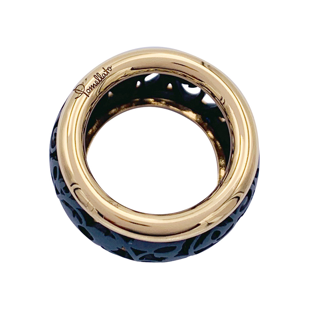 Pomellato ring, "Arabesque", rose gold, titanium.