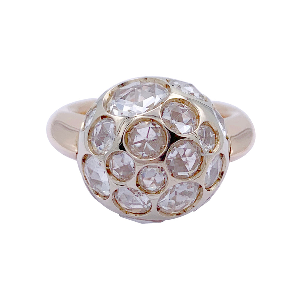 Pomellato ring, "Harem", gold and rock crystal.