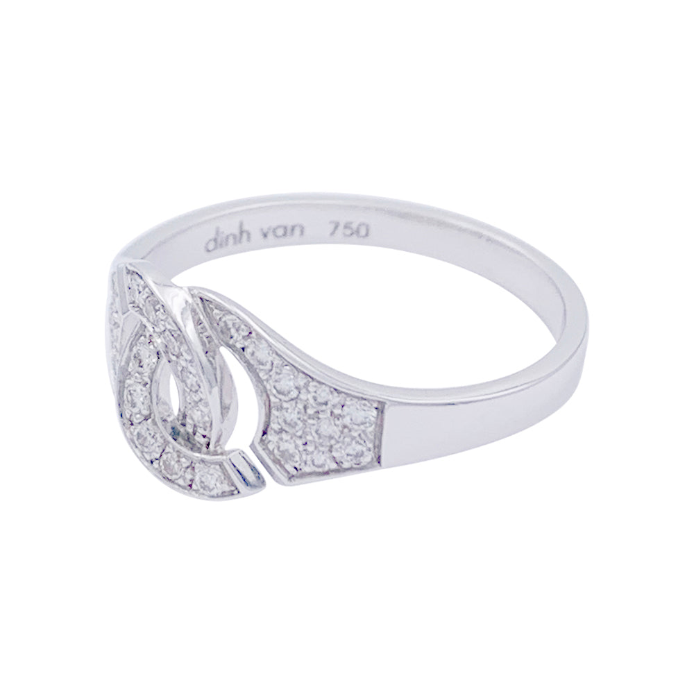 Dinh Van ring, "R8 Handcuffs", white gold, diamonds.