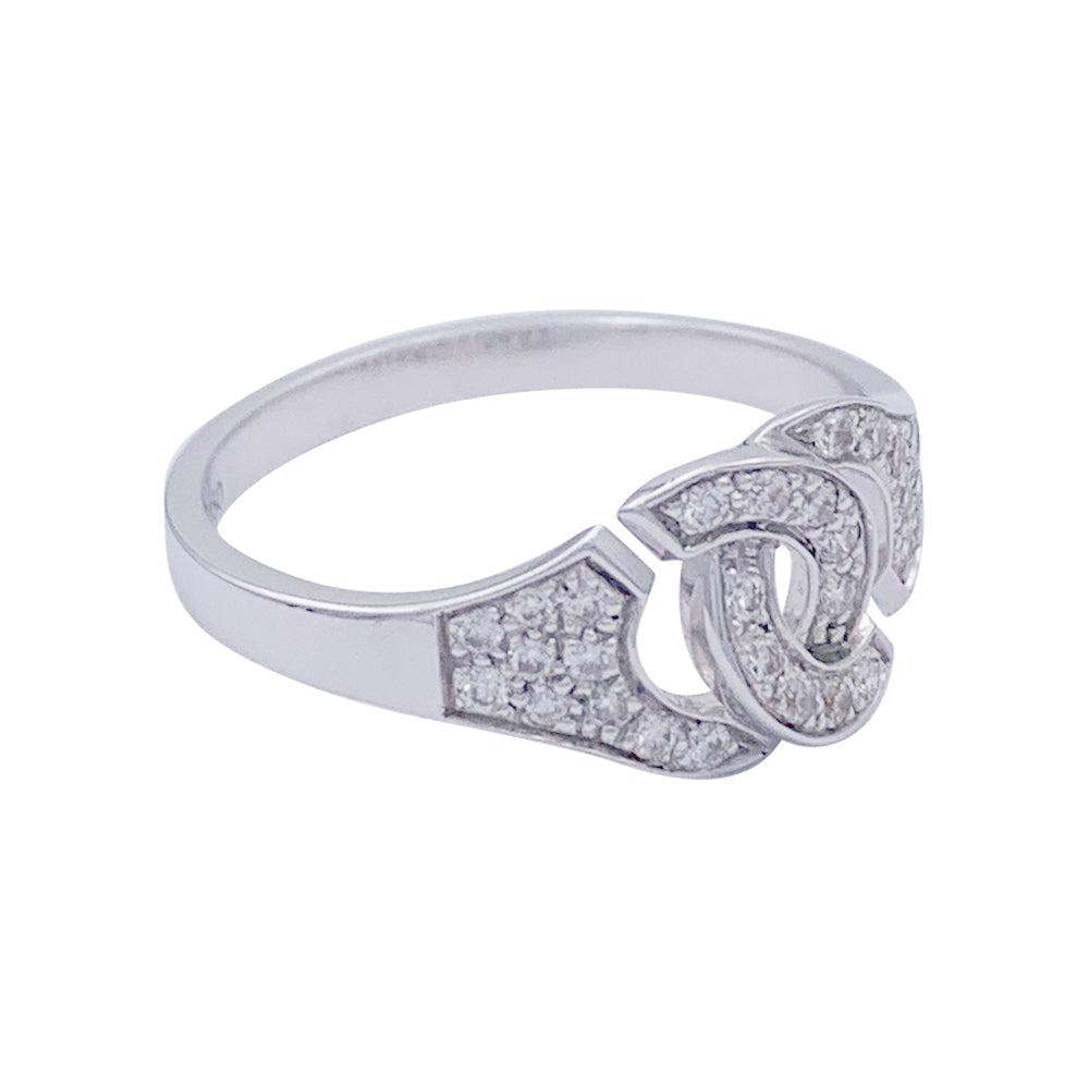 Dinh Van ring, "R8 Handcuffs", white gold, diamonds.