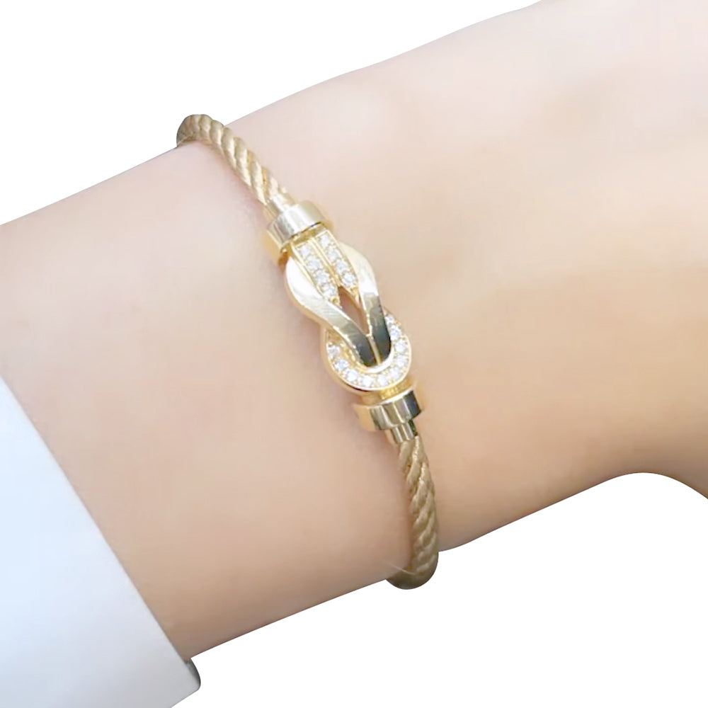 Fred bracelet, "Chance Infinie", rose gold, diamonds.