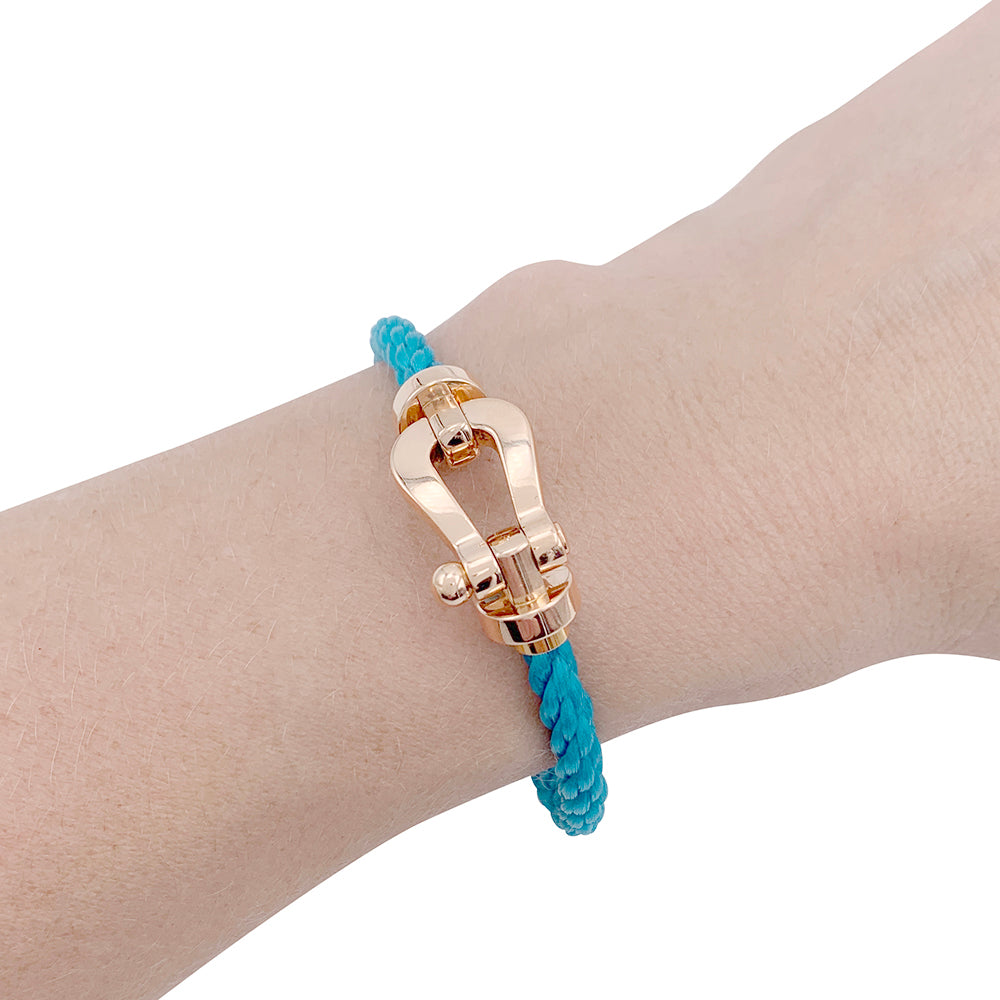 Fred bracelet, "Force 10", rose gold and steel.