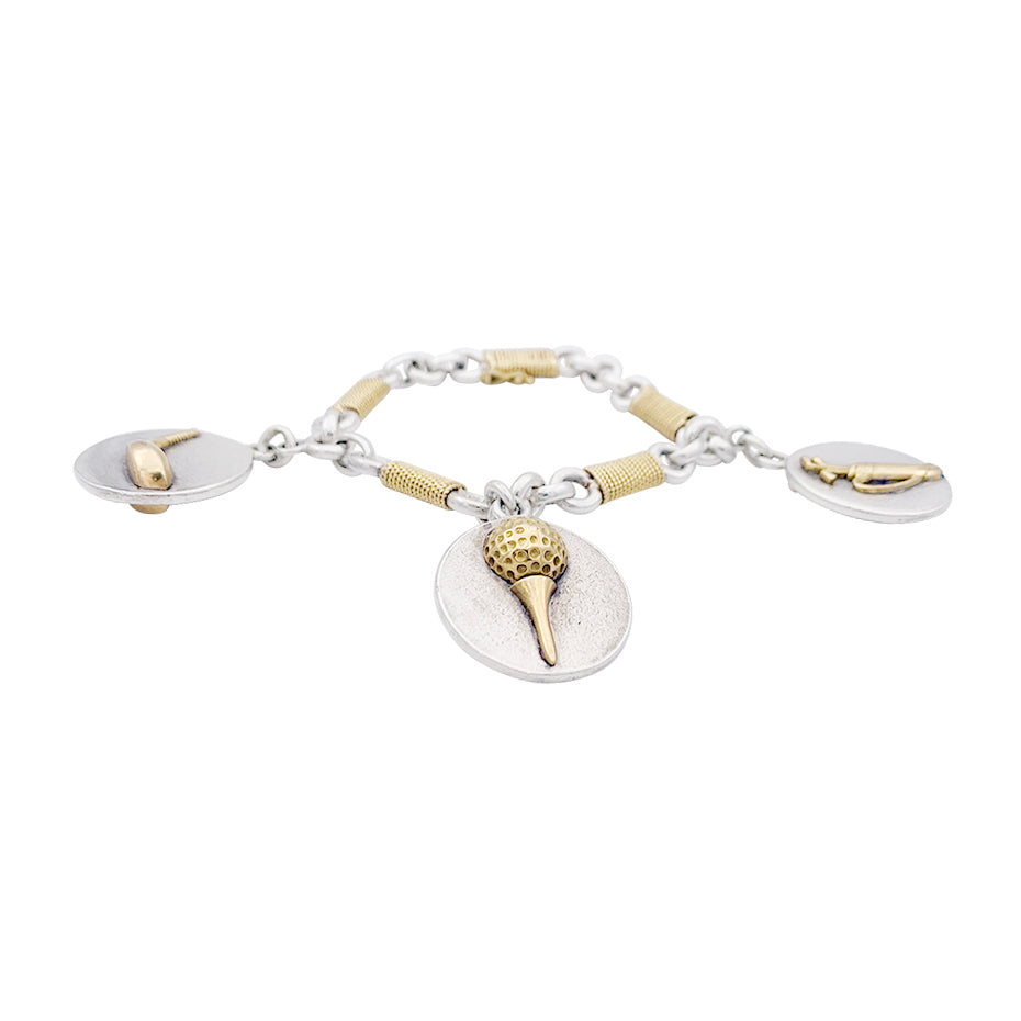 Vintage Hermès bracelet, "Golf", gold and silver.