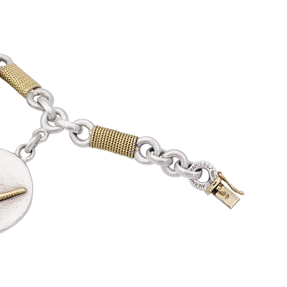 Vintage Hermès bracelet, "Golf", gold and silver.