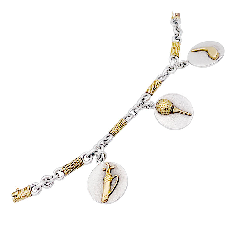 Vintage Hermès bracelet, "Golf", gold and silver.