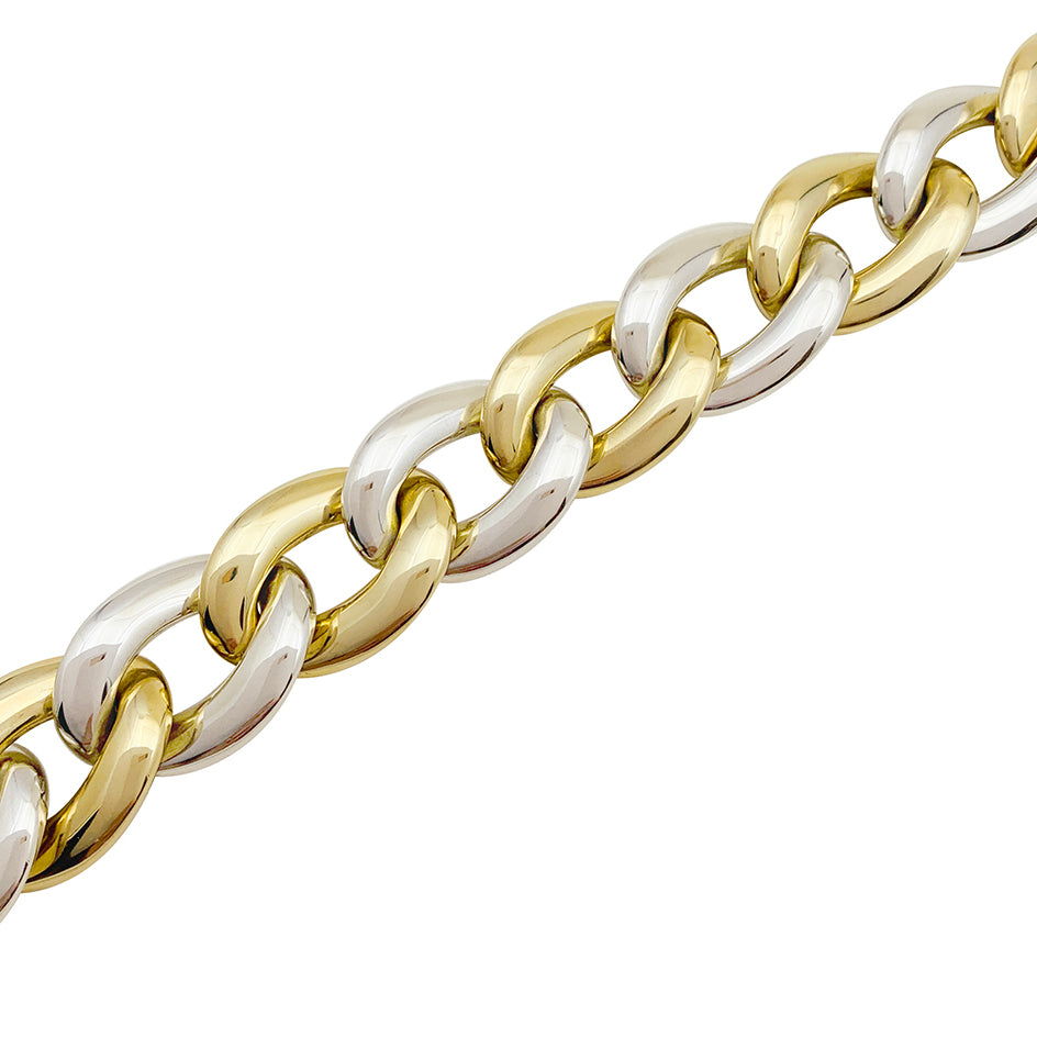 Chaumet bracelet, large links in two tones of gold.