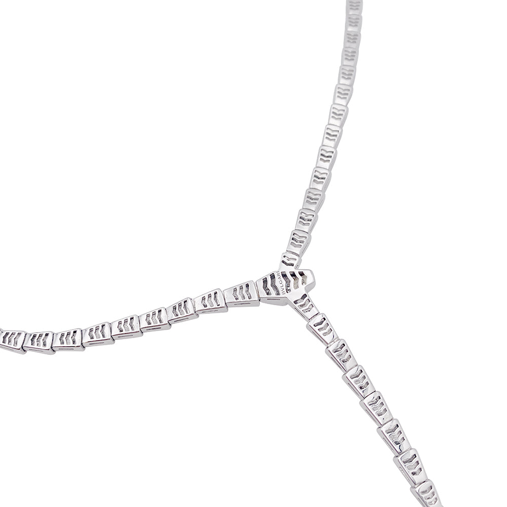 Bulgari "Serpenti Viper" necklace in white gold and diamonds.