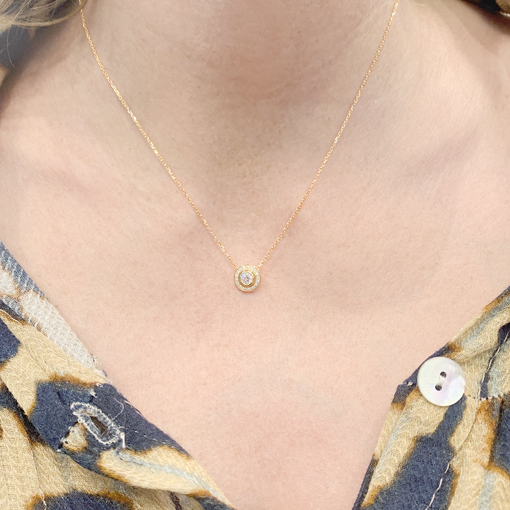 Cartier "Cartier d'Amour" necklace in pink gold and diamonds.