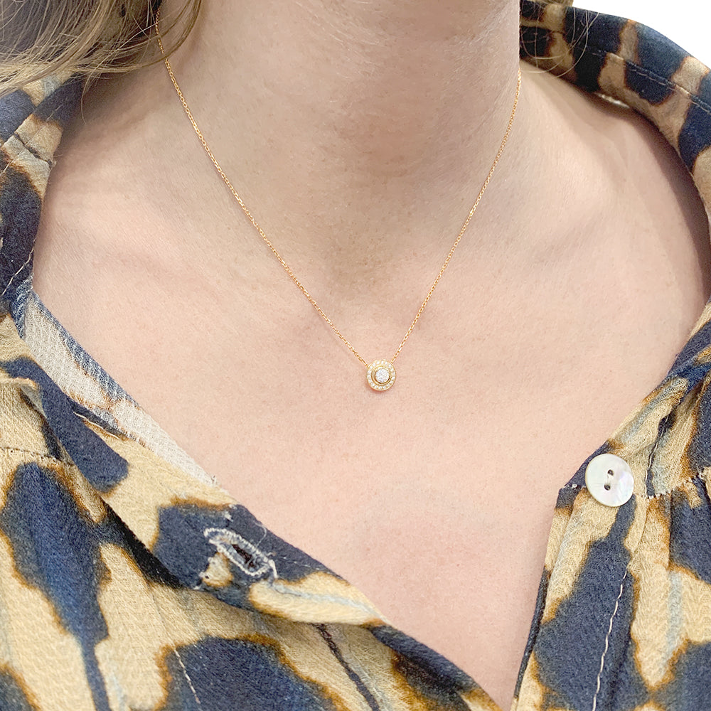 Cartier "Cartier d'Amour" necklace in pink gold and diamonds.