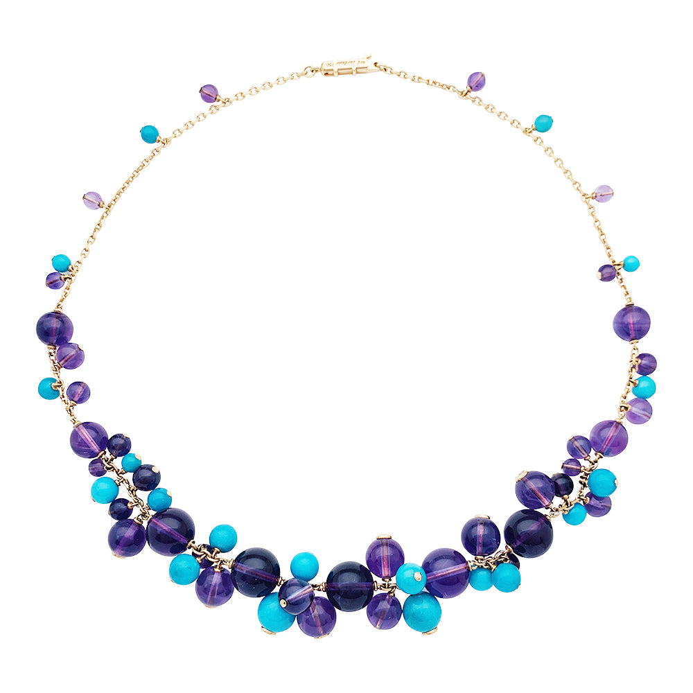 Cartier necklace, "Les Délices de Goa", pink gold, amethysts, turquoises and diamonds.