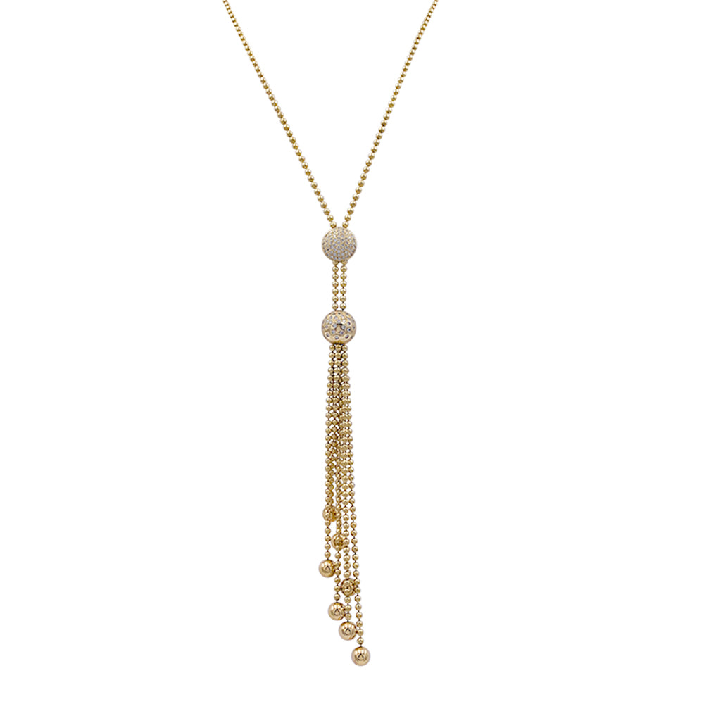 Cartier tie necklace, “Draperie de Décolleté”, yellow gold, diamonds.
